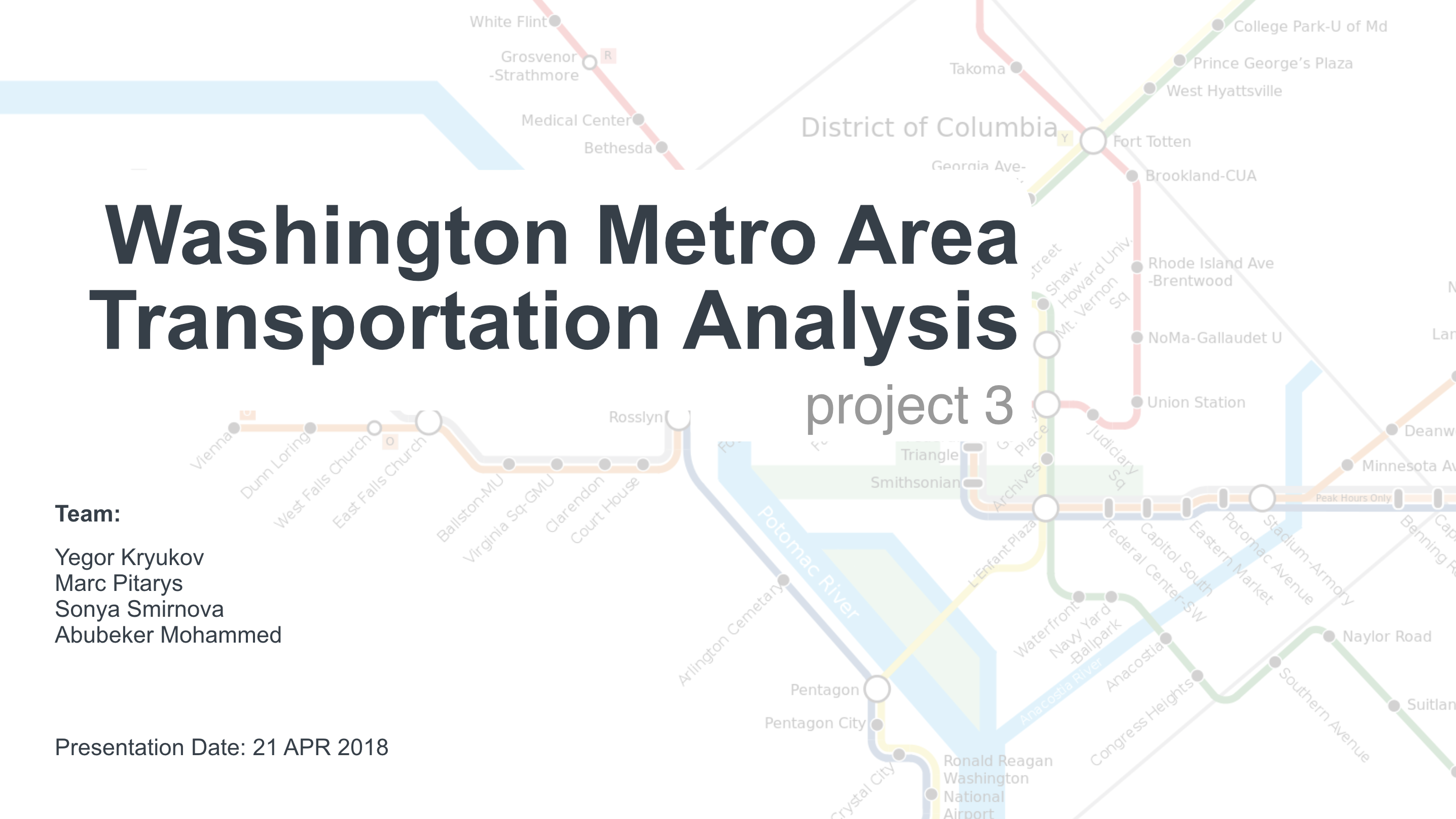 Washington Metro Area Transportation Analysis Project Logo
